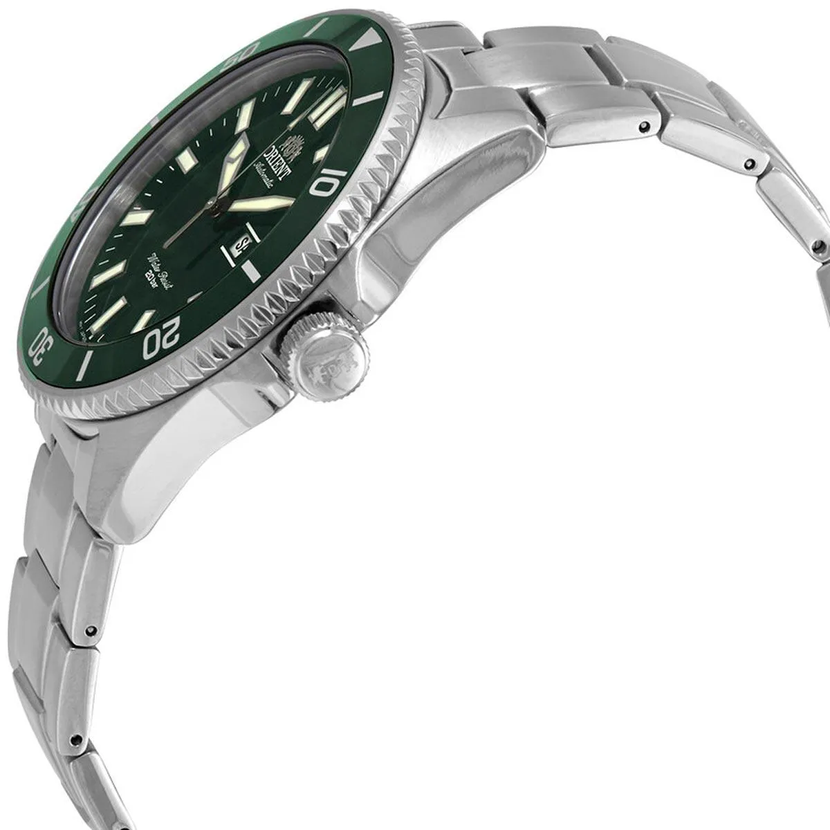 Orient Men's Automatic Watch - Kanno Green Dial Silver Tone Bracelet | RA-AA0914E19B