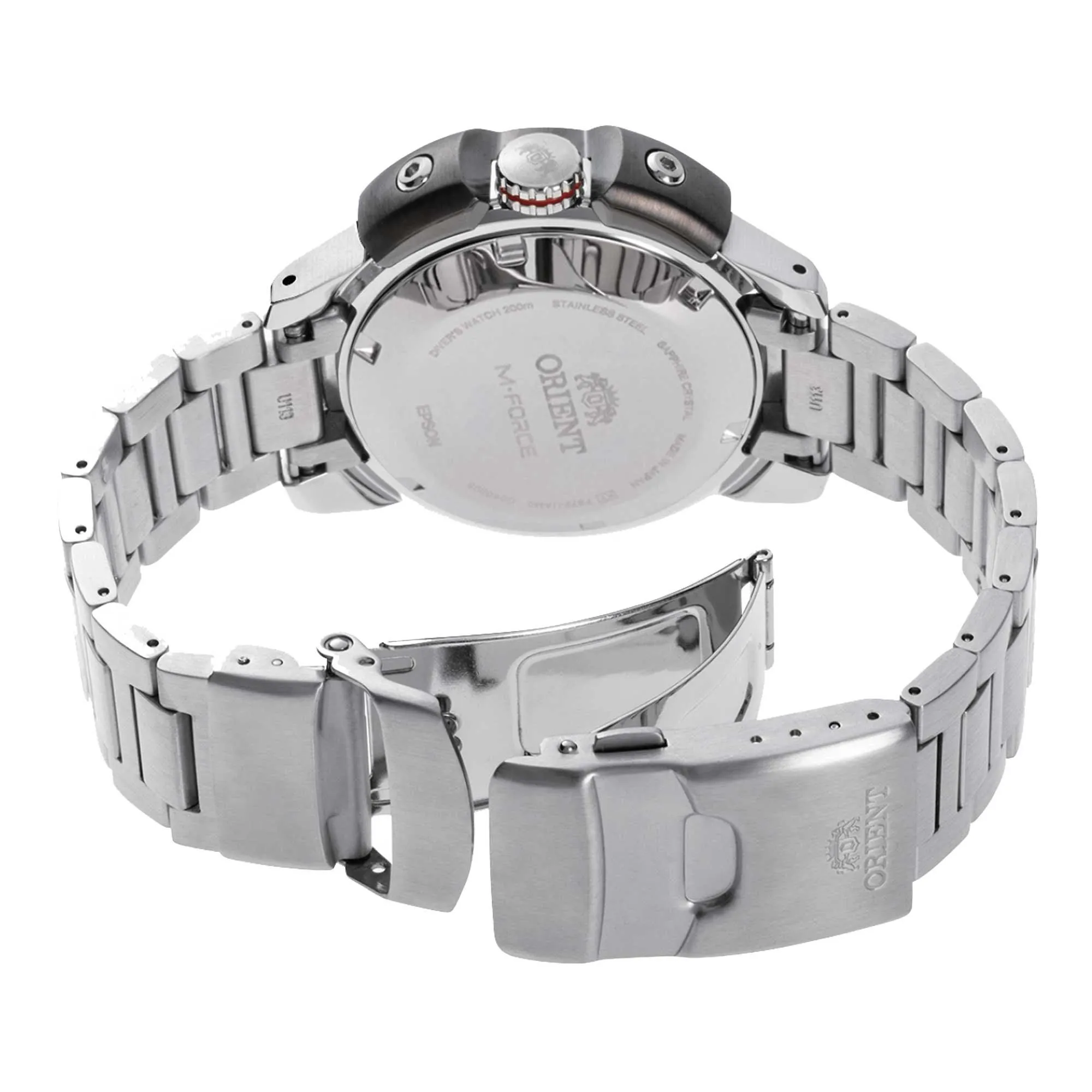 Orient Men's Automatic Watch - M-Force Dive Orange Dial Bracelet | RA-AC0L08Y00B