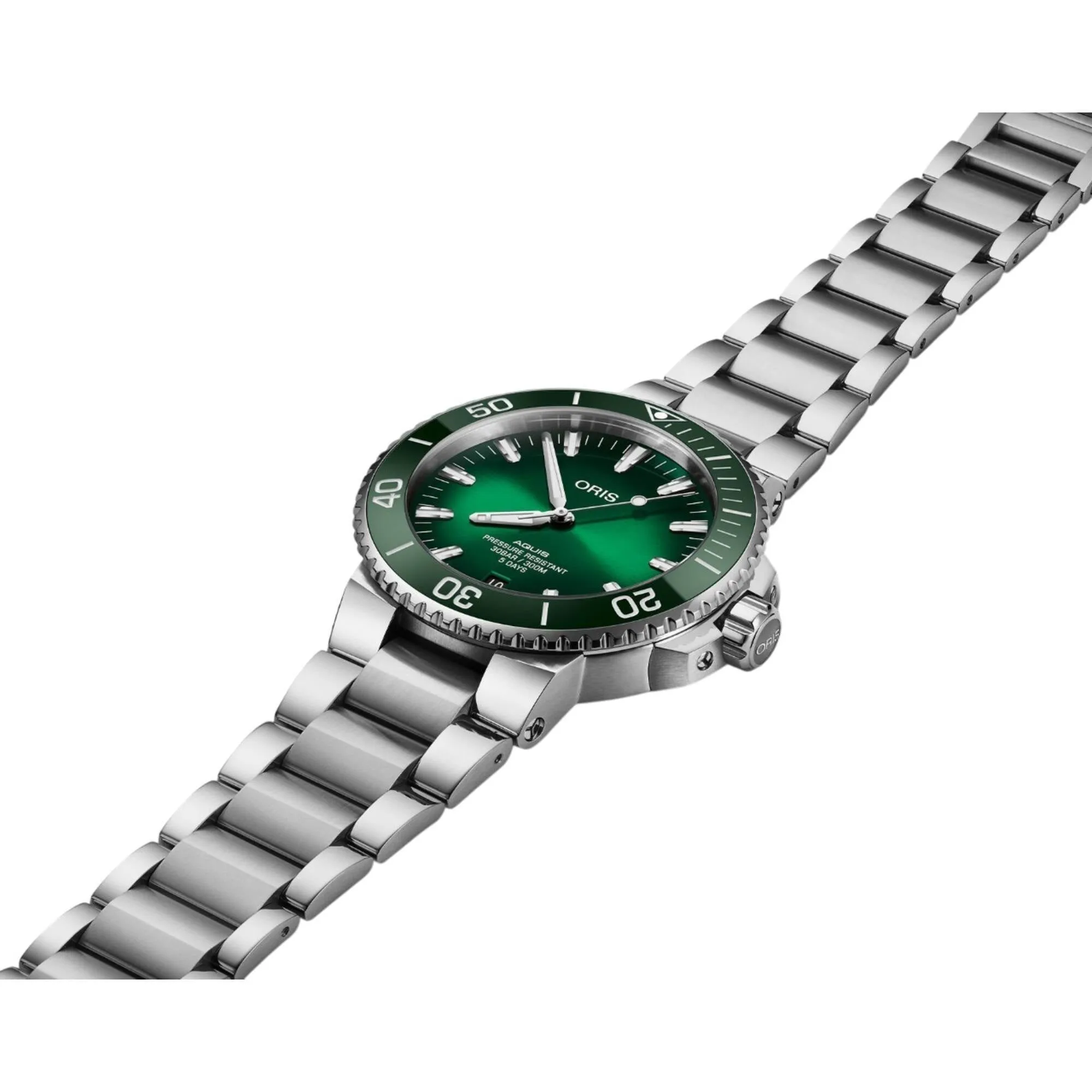 Oris Men's Watch - Aquis Automatic Green Dial Steel | 01 400 7763 4157-07 8 24 09PEB