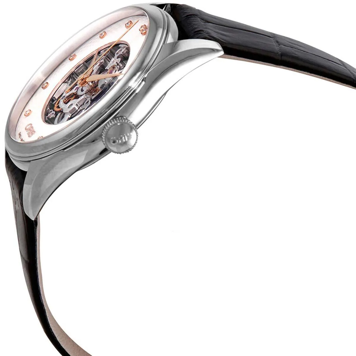 Oris Women's Automatic Watch - Artelier Black Leather Strap | 01 560 7724 4031LS