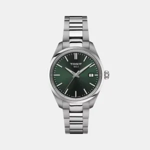 PR 100 Women Quartz Green Dial Analog Stainless Steel Watch T1502101109100