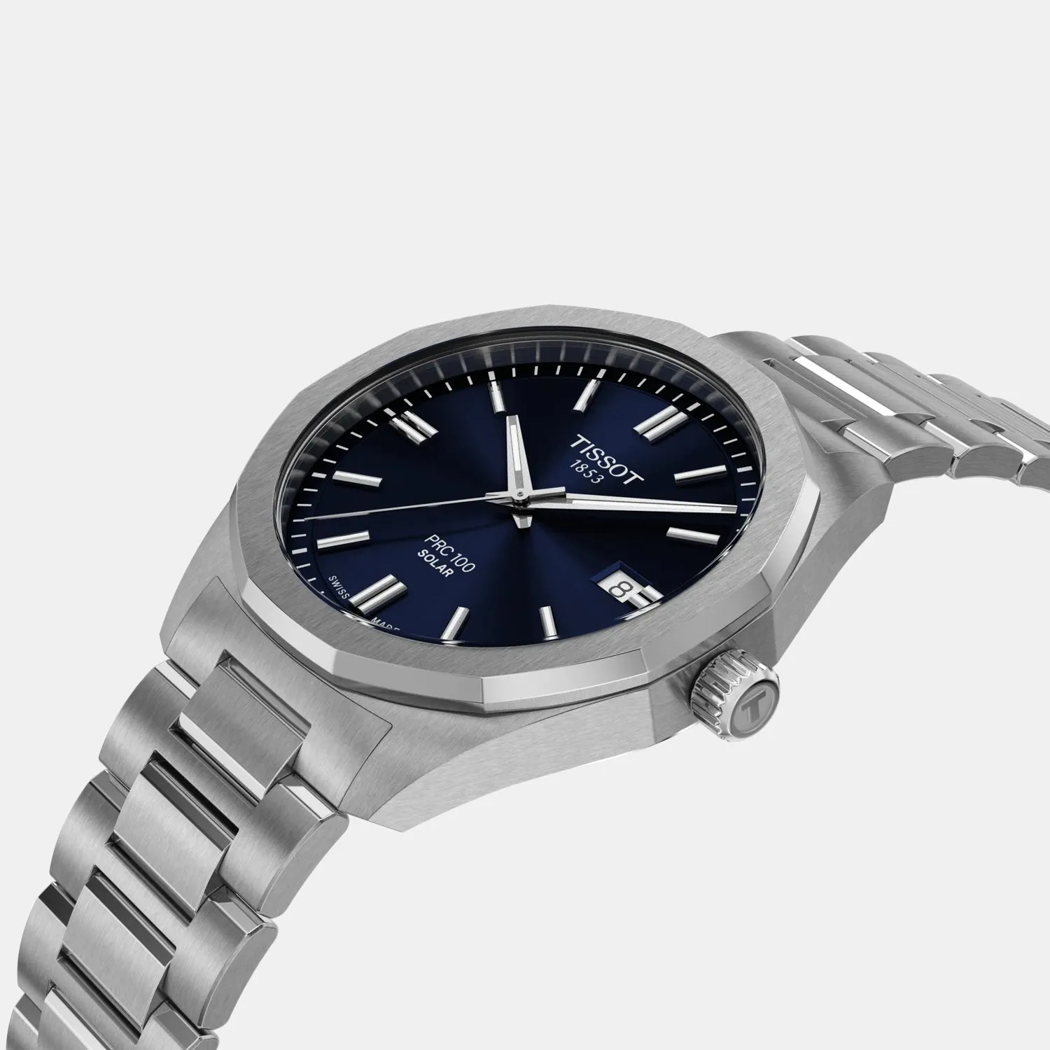 PRC 100 Solar Unisex Blue Dial Analog Stainless Steel Watch T1514221104100