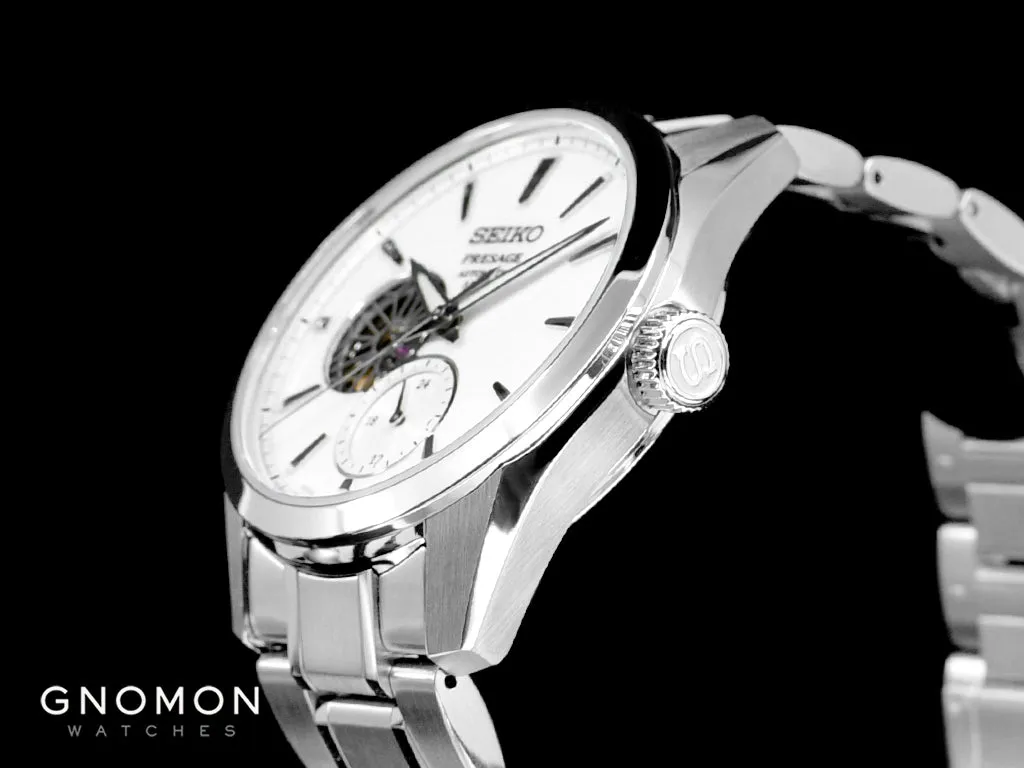 Presage Automatic Sharp Edged Open-Heart Shironeri White Ref. SARJ001