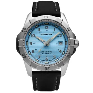 ProTek Men's Watch - Dive Automatic Light Blue Dial Black Leather Strap | 2207