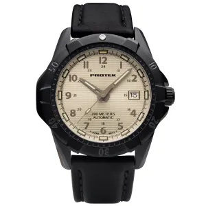 ProTek Men's Watch - Dive Rotating Bezel Automatic Cream Dial Leather Strap | 2217
