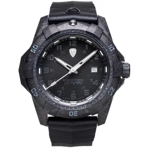 Protek Unisex Quartz Watch - Dive Series Rotating Bezel Black Dial Rubber Strap | 1001