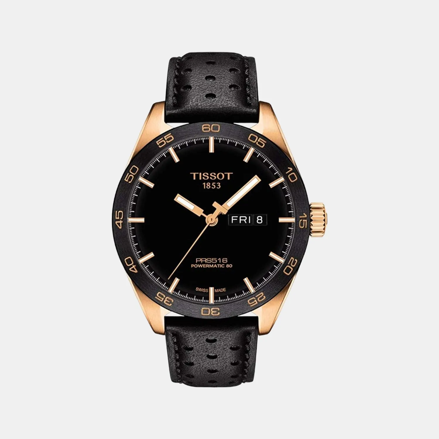 Prs 516 Men Automatic Black Dial Analog Leather Watch T1004303605101