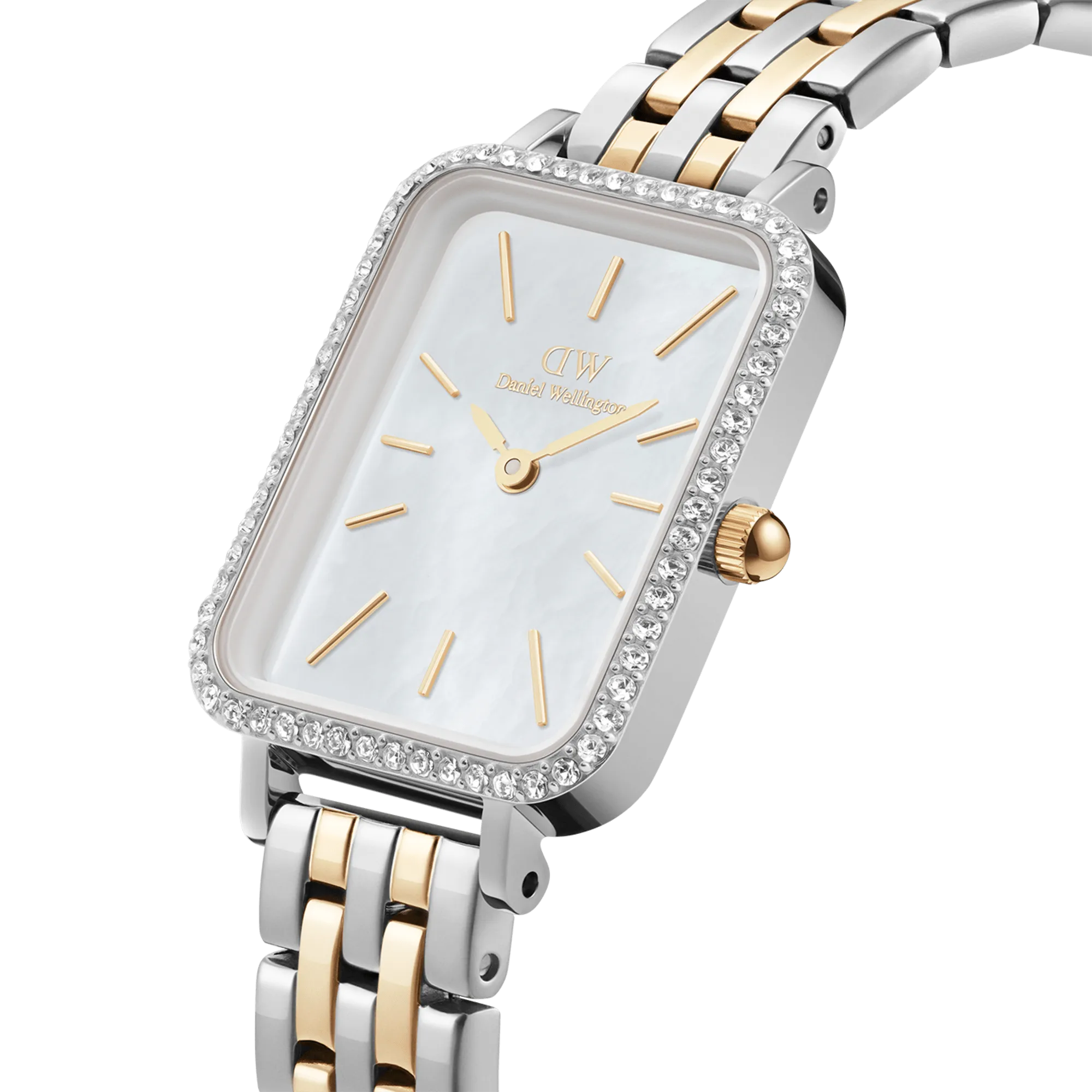 Quadro Lumine Bezel 5-Link Two-Tone MOP Silver