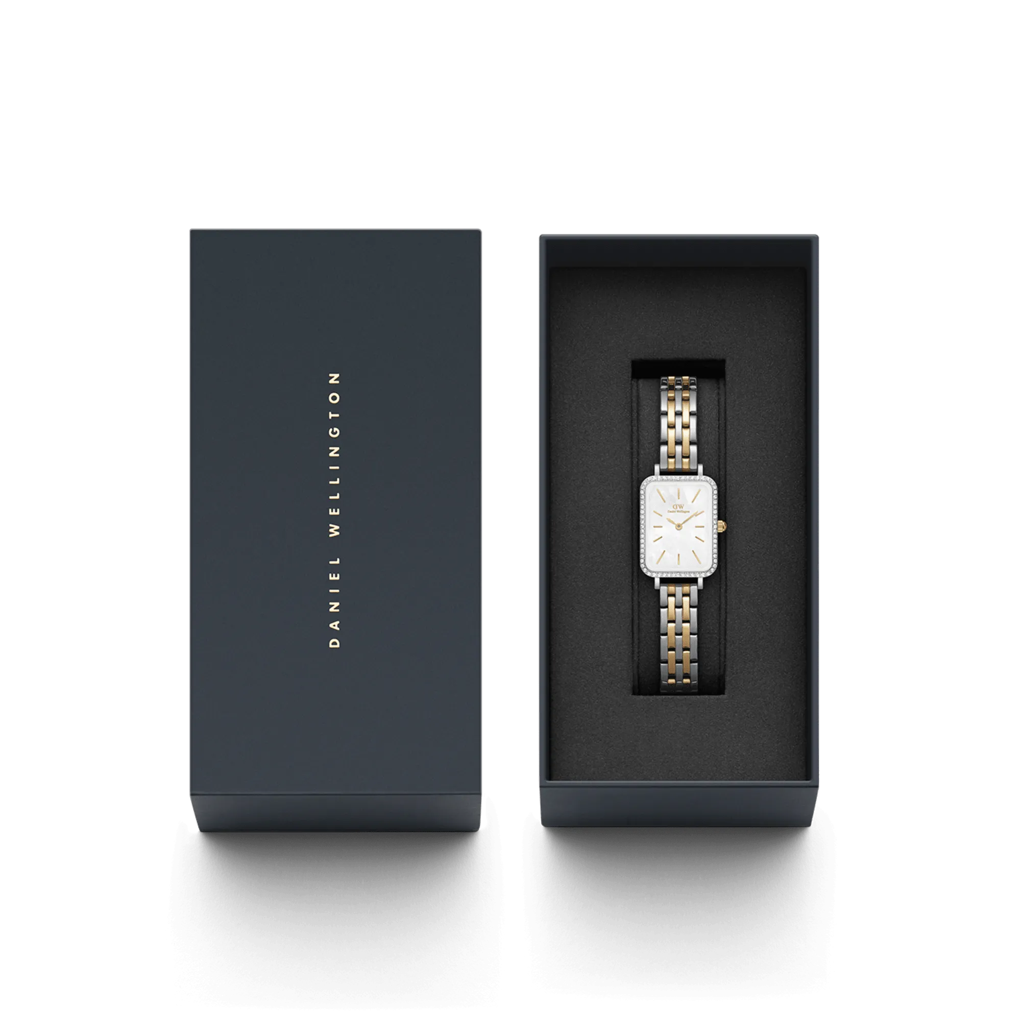 Quadro Lumine Bezel 5-Link Two-Tone MOP Silver