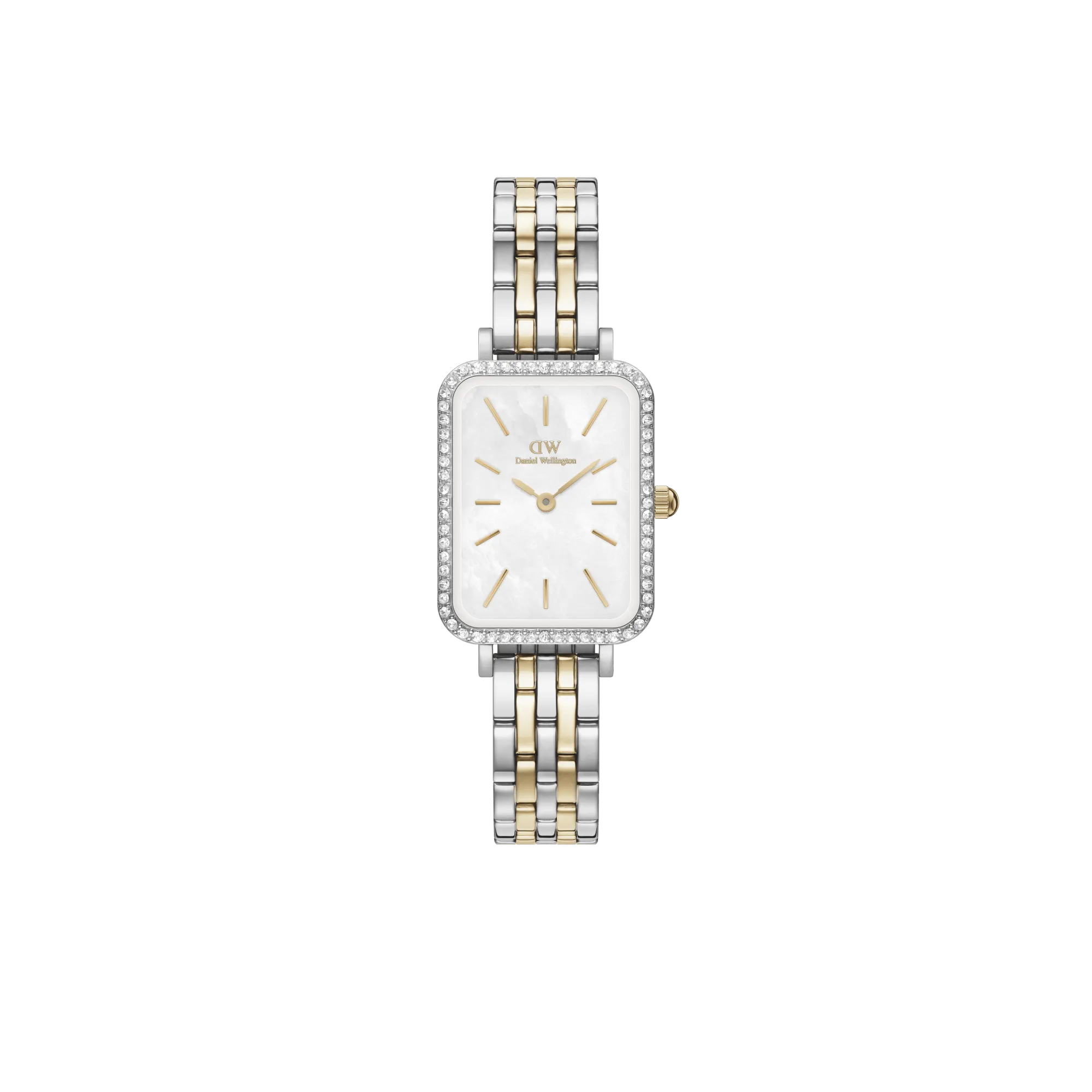 Quadro Lumine Bezel 5-Link Two-Tone MOP Silver