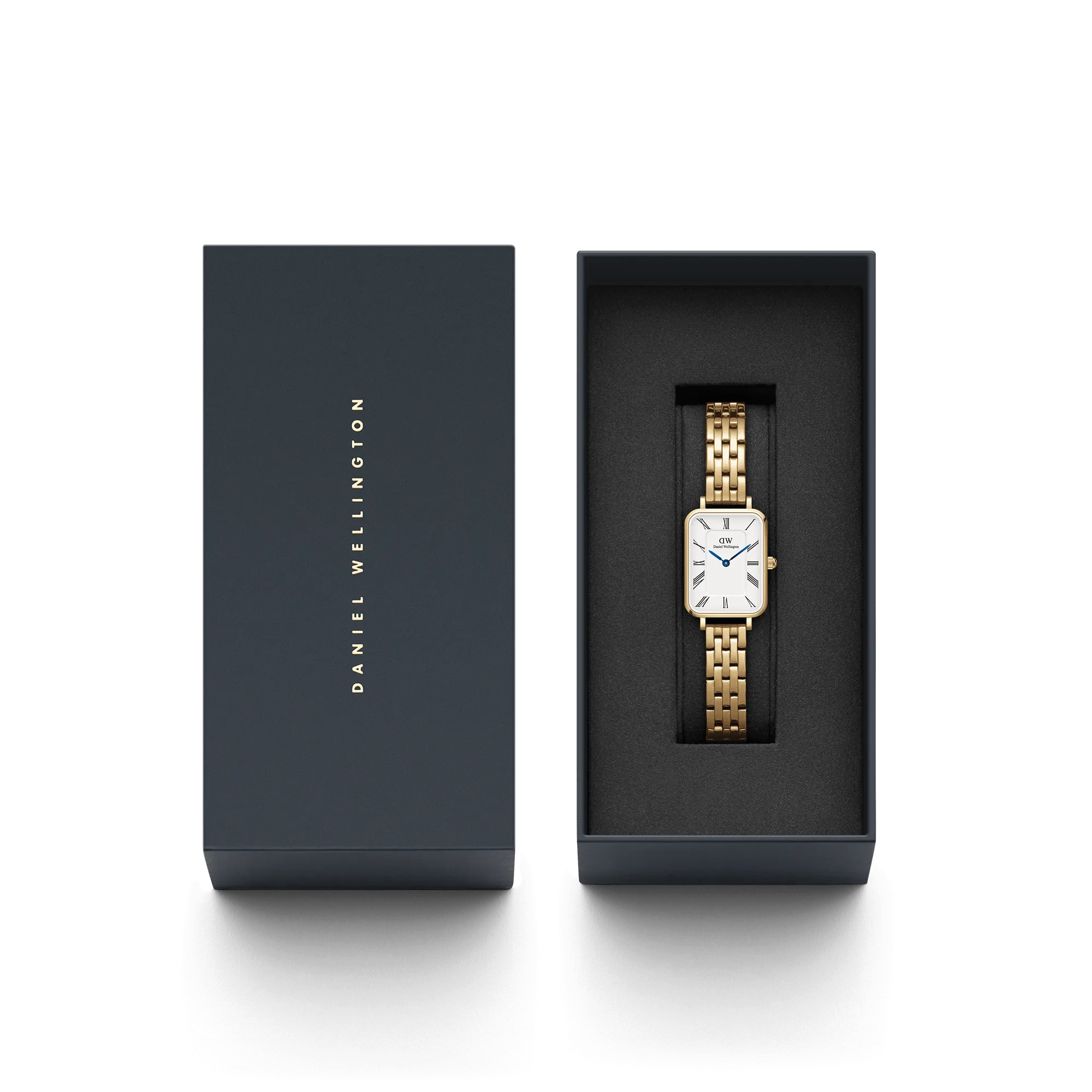 Quadro Roman Numerals 5-Link Gold