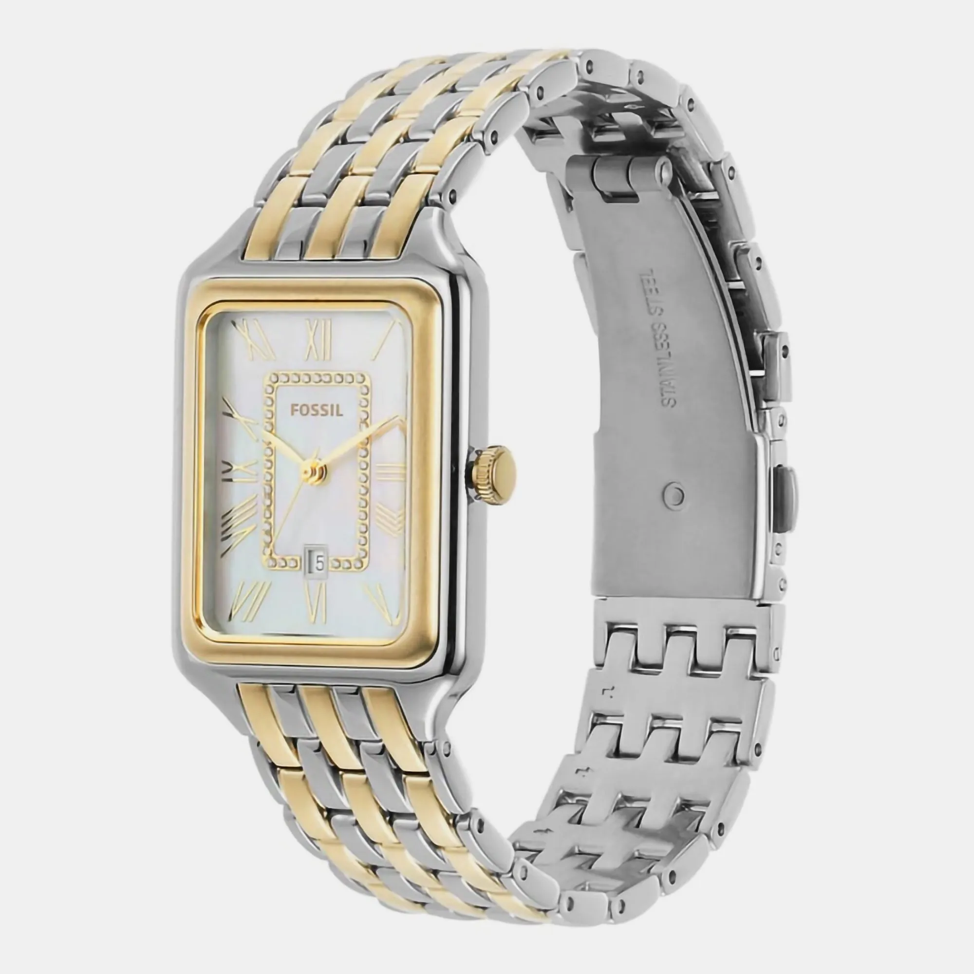 Raquel Women Quartz Mother Of Pearl Dial Analog Stainless Steel Watch ES5305