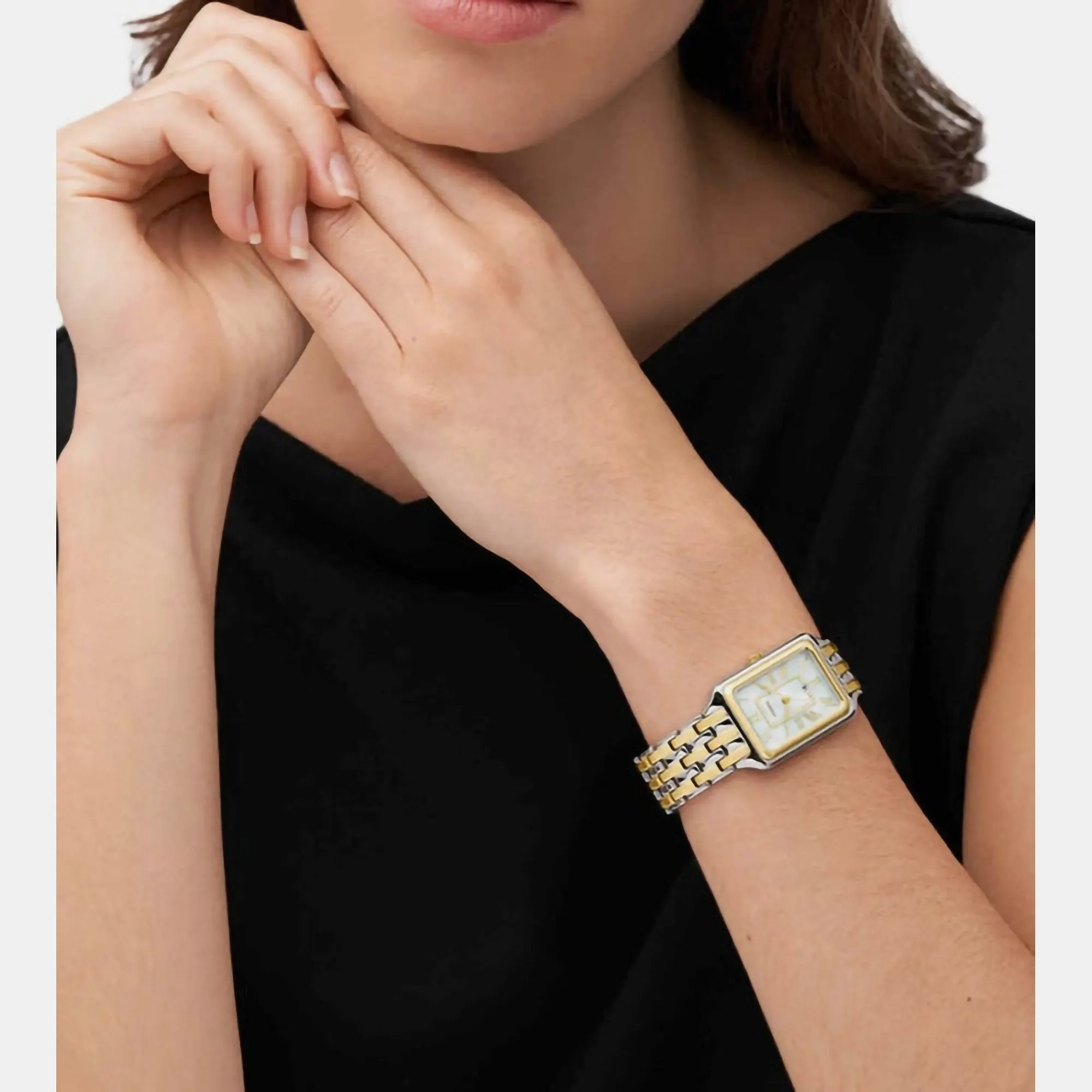 Raquel Women Quartz Mother Of Pearl Dial Analog Stainless Steel Watch ES5305