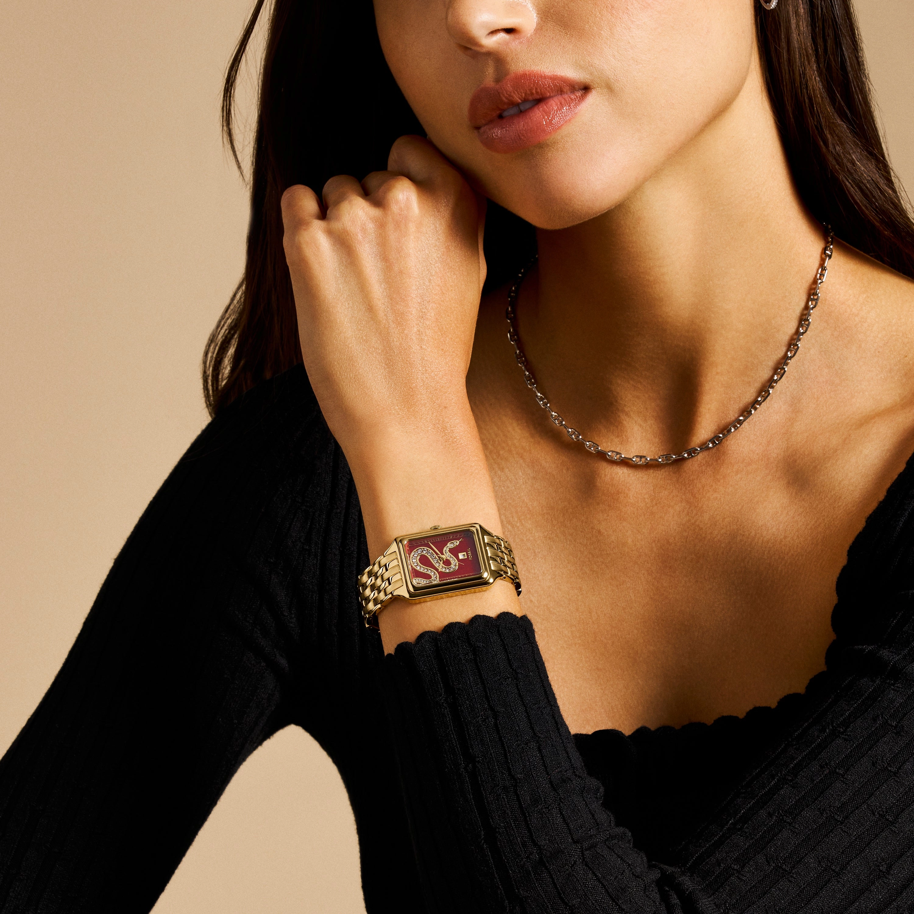Raquel Three-Hand Date Gold-Tone Stainless Steel Watch
