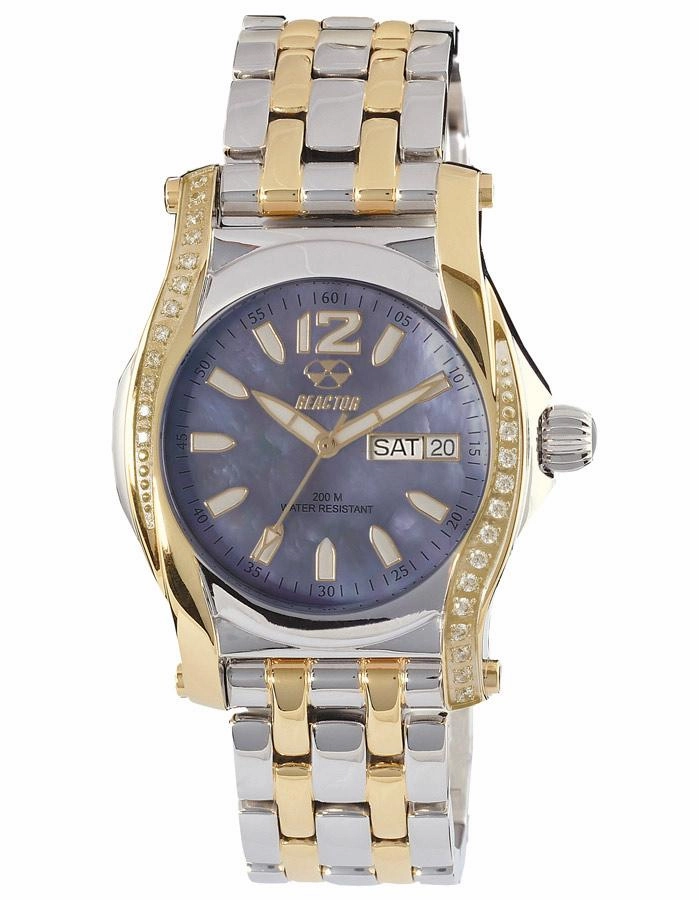 Reactor Womens Curie Watch - Two-Tone - Swarovski - Bracelet - Day/Date - MOP