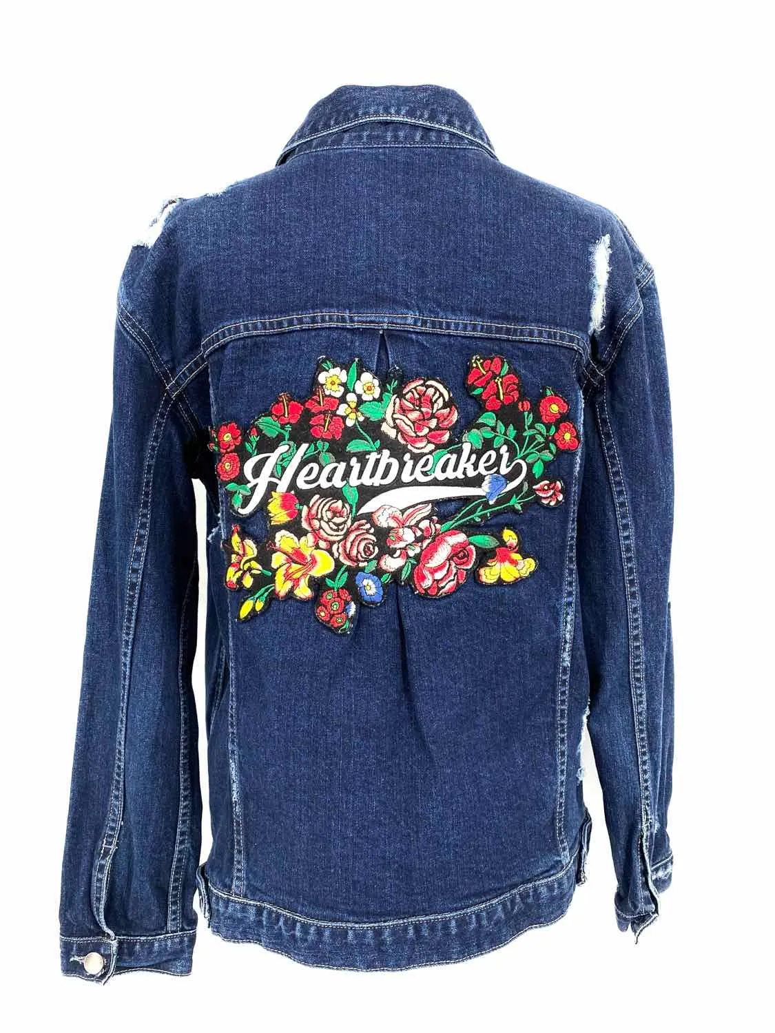 REBECCA MINKOFF Women's Blue Distressed Size S Jacket