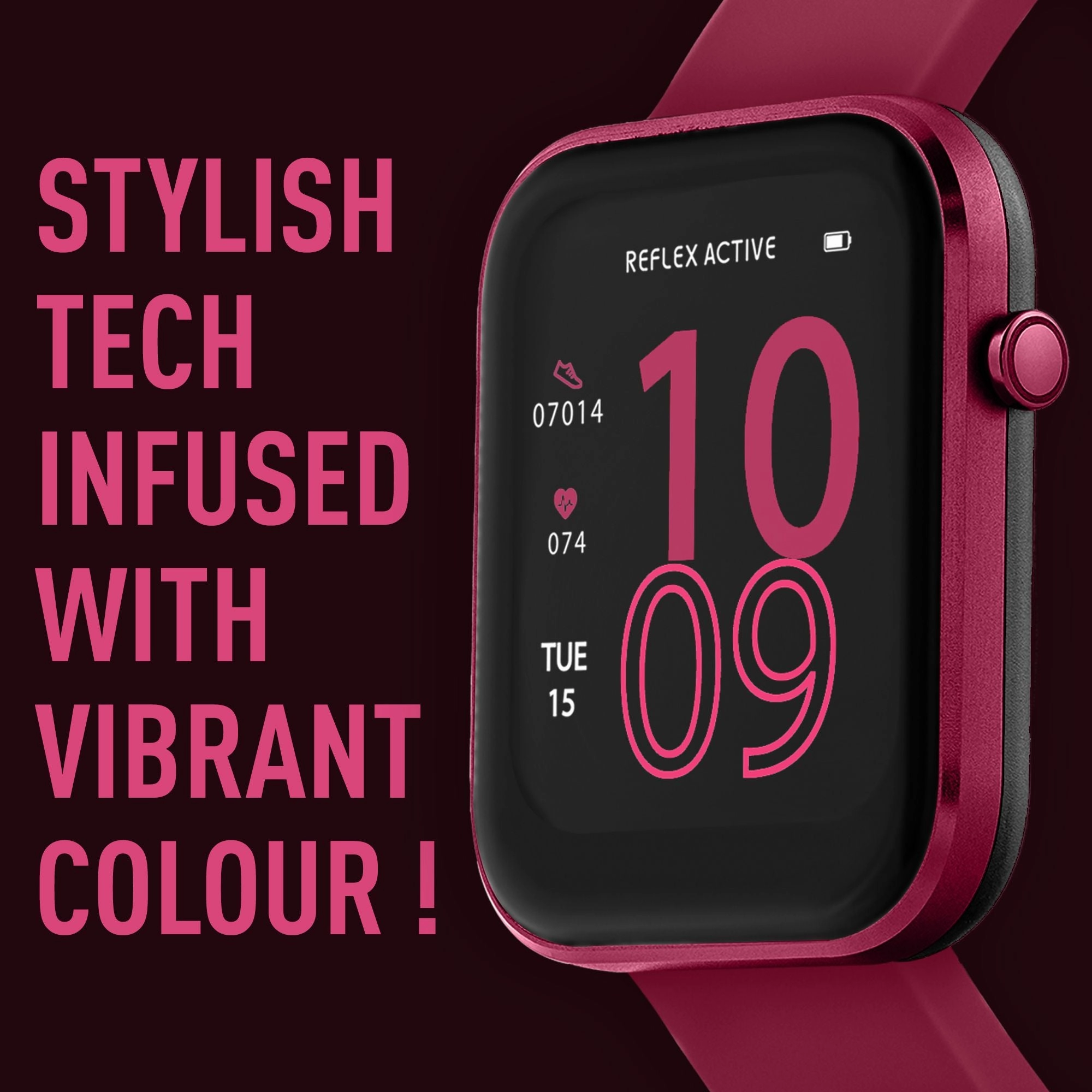 Reflex Active Series 12 Berry Silicone Smartwatch RA12-2158