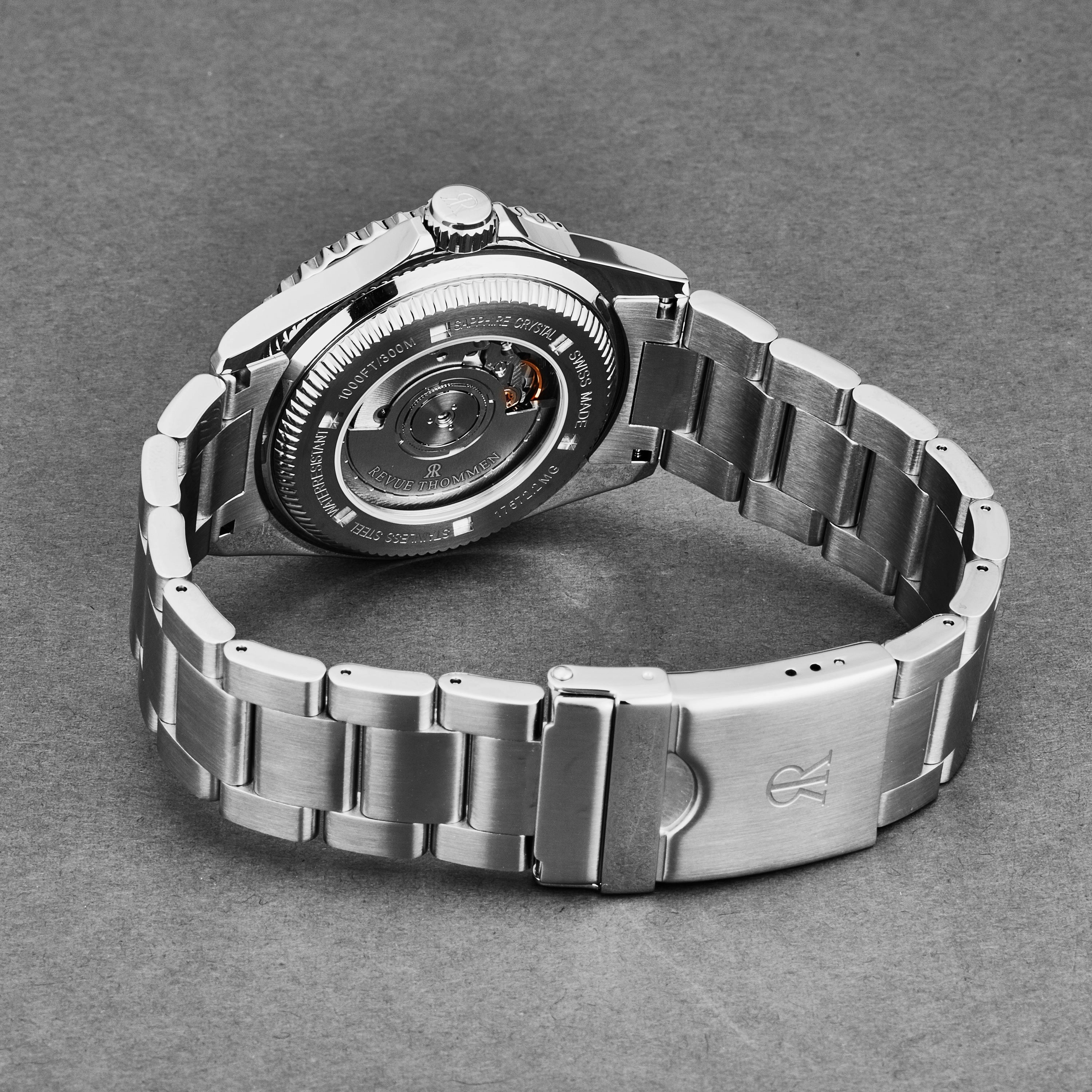 Revue Thommen Men's 'Diver' Black Dial Black and Brown Bezel GMT Automatic Watch 17572.2139