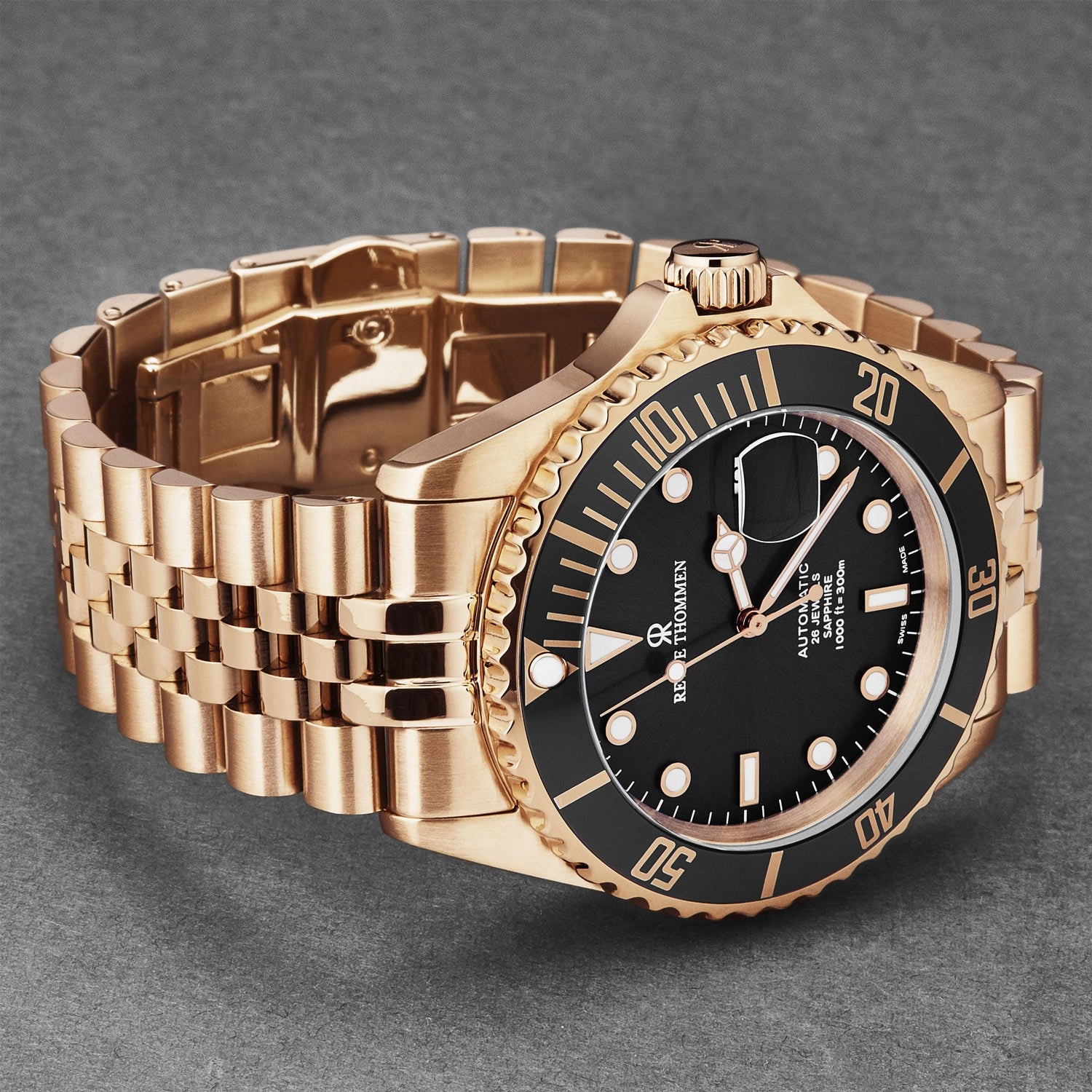 Revue Thommen Men's 'Diver' Black Dial Stainless Steel Bracelet Automatic Watch 17571.2267