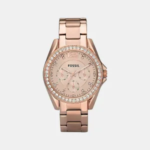 Riley Women Quartz Rose Gold Dial Chronograph Stainless Steel Watch ES2811
