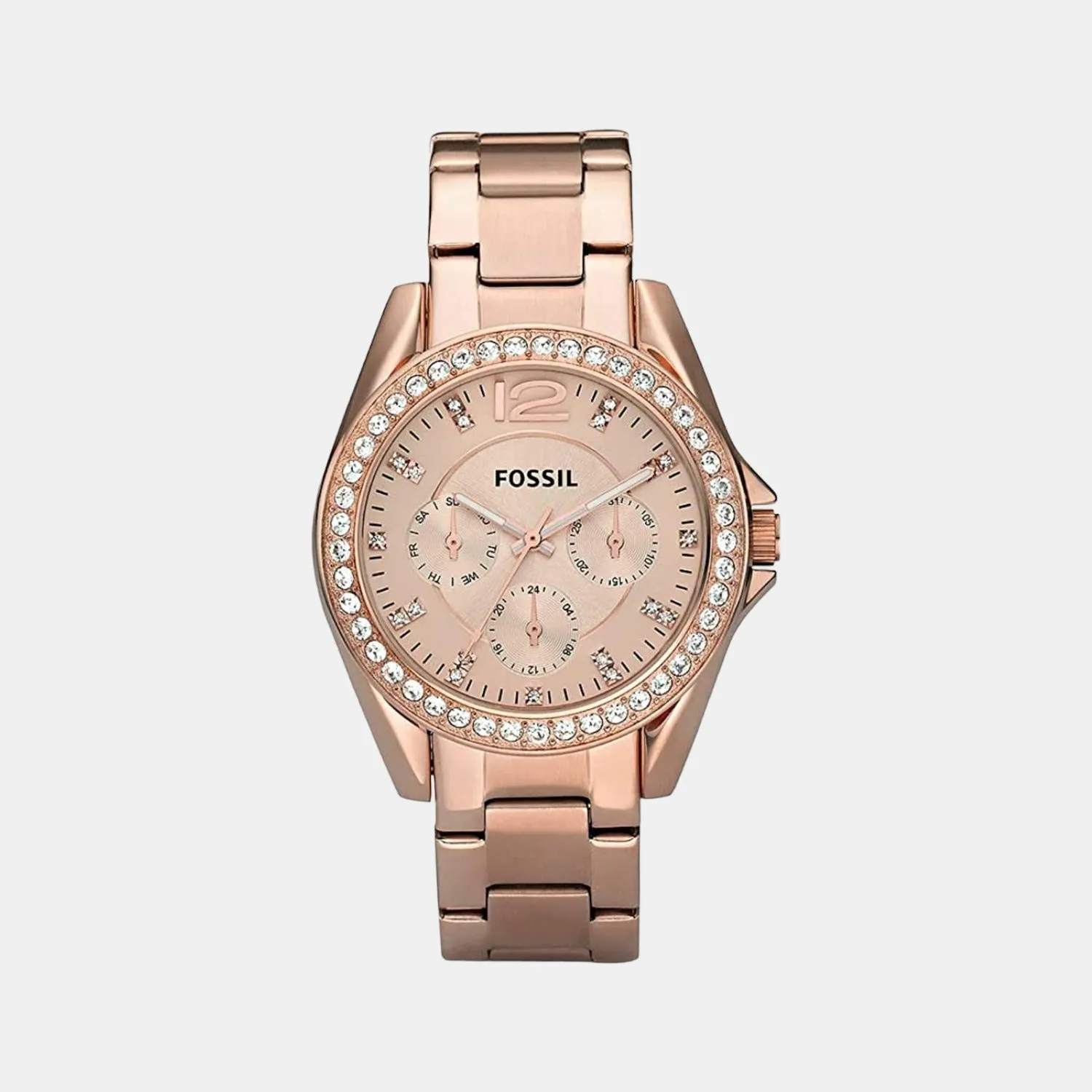 Riley Women Quartz Rose Gold Dial Chronograph Stainless Steel Watch ES2811