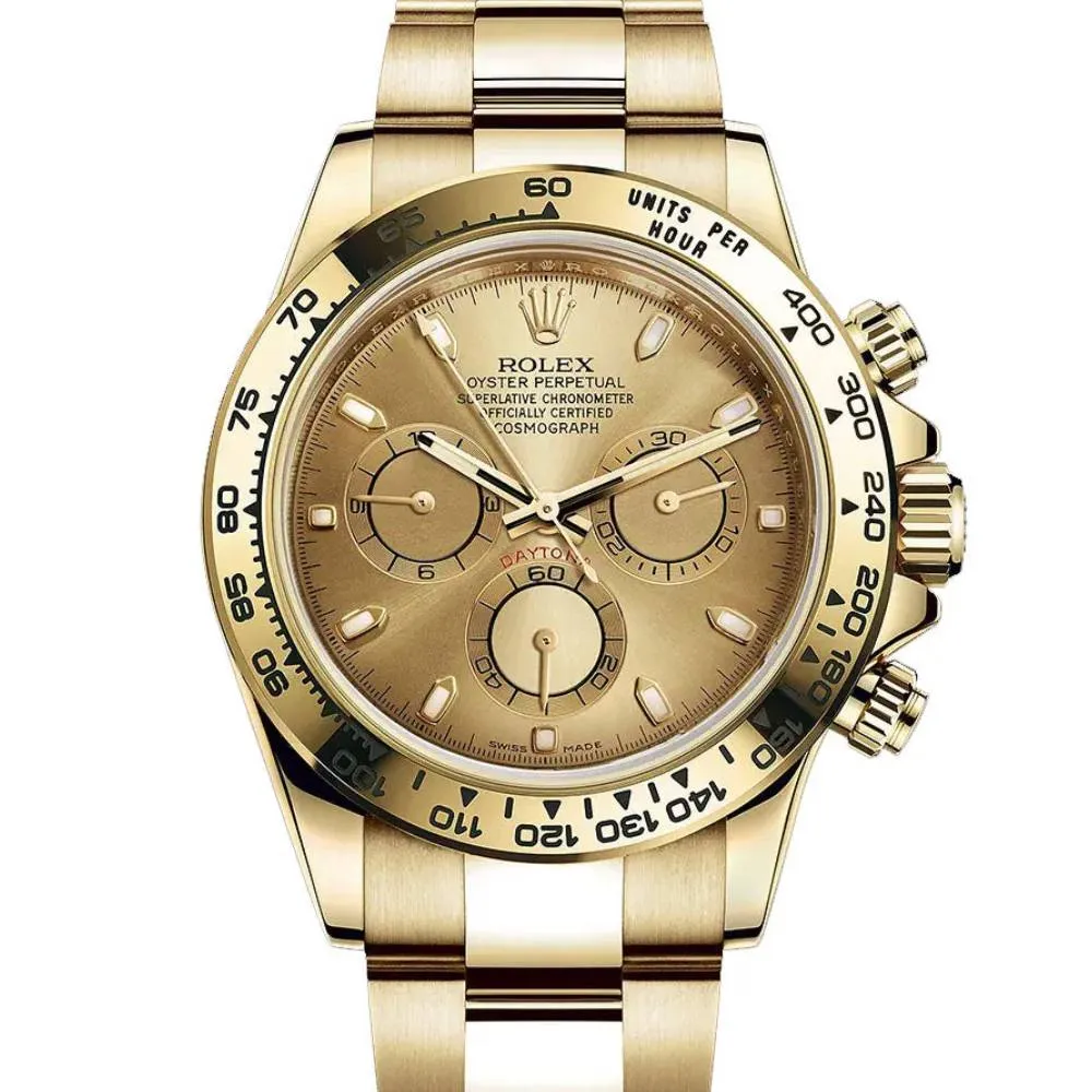 Rolex Cosmograph Daytona 40mm - Ref: 116508-0003 - Champagne Index Dial, 18K Yellow Gold Oyster Bracelet Men's Watch