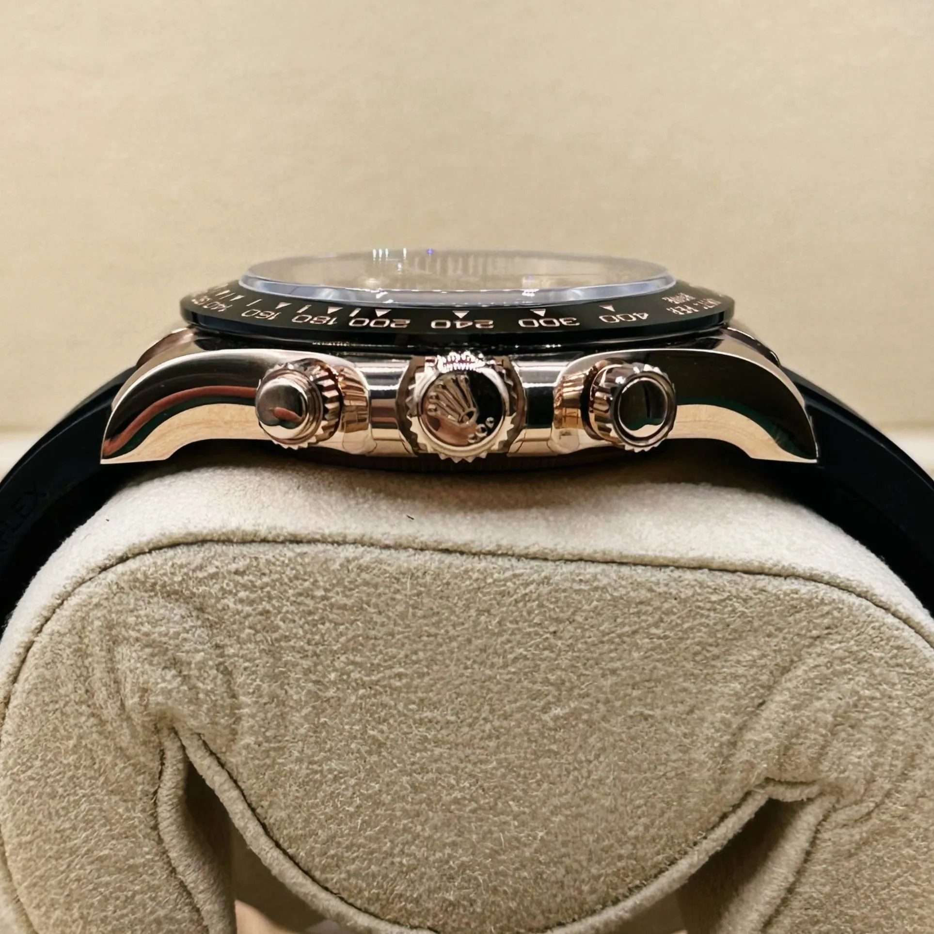 Rolex Cosmograph Daytona 40mm - Ref: 116515ln-0057 - Black Diamond Dial & Ceramic Bezel, 18K Rose Gold Case Black Oysterflex Bracelet Men's Watch