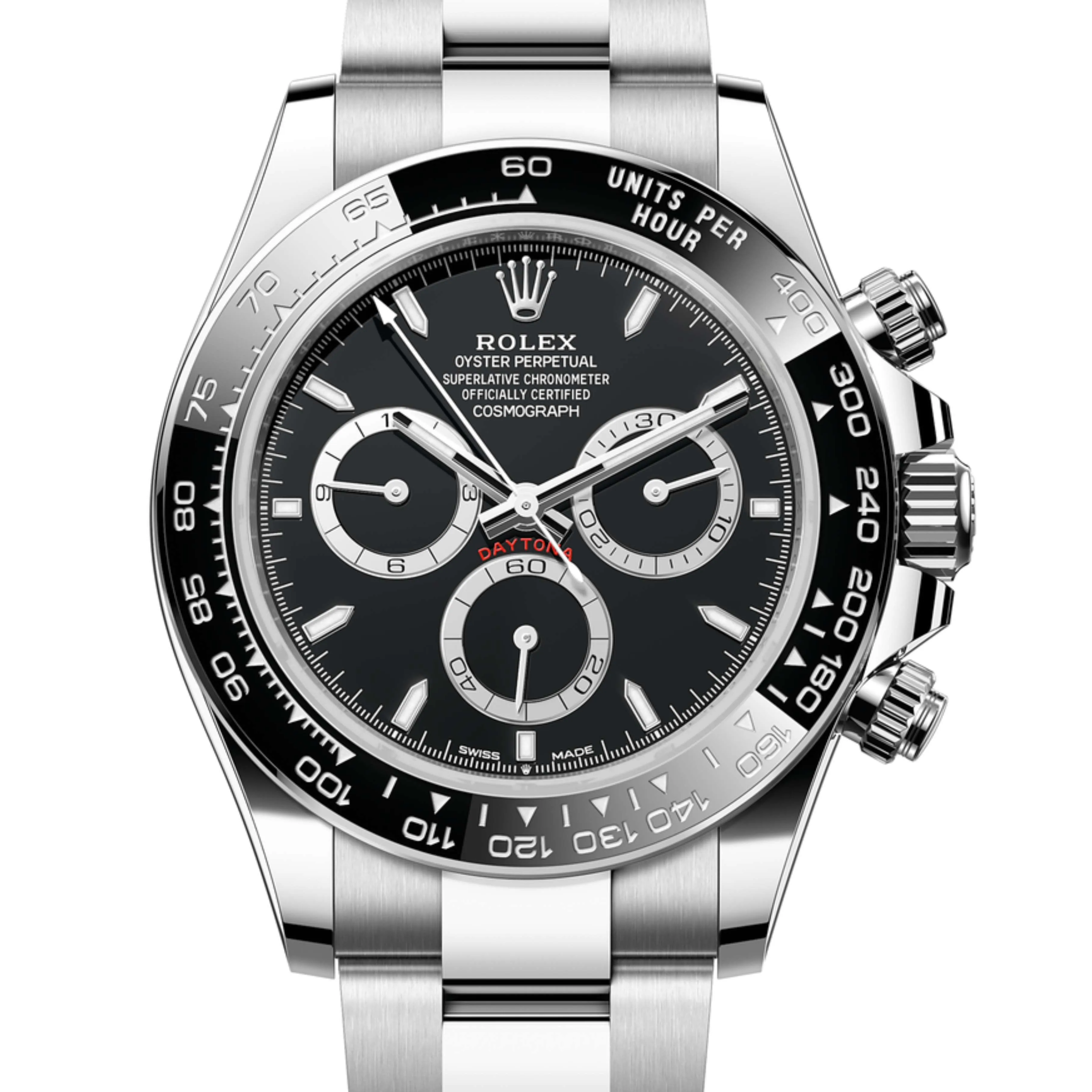Rolex Cosmograph Daytona 40mm - Ref: 126500LN - Black Index Dial & Ceramic Bezel, Stainless Steel Oyster Bracelet Men's Watch