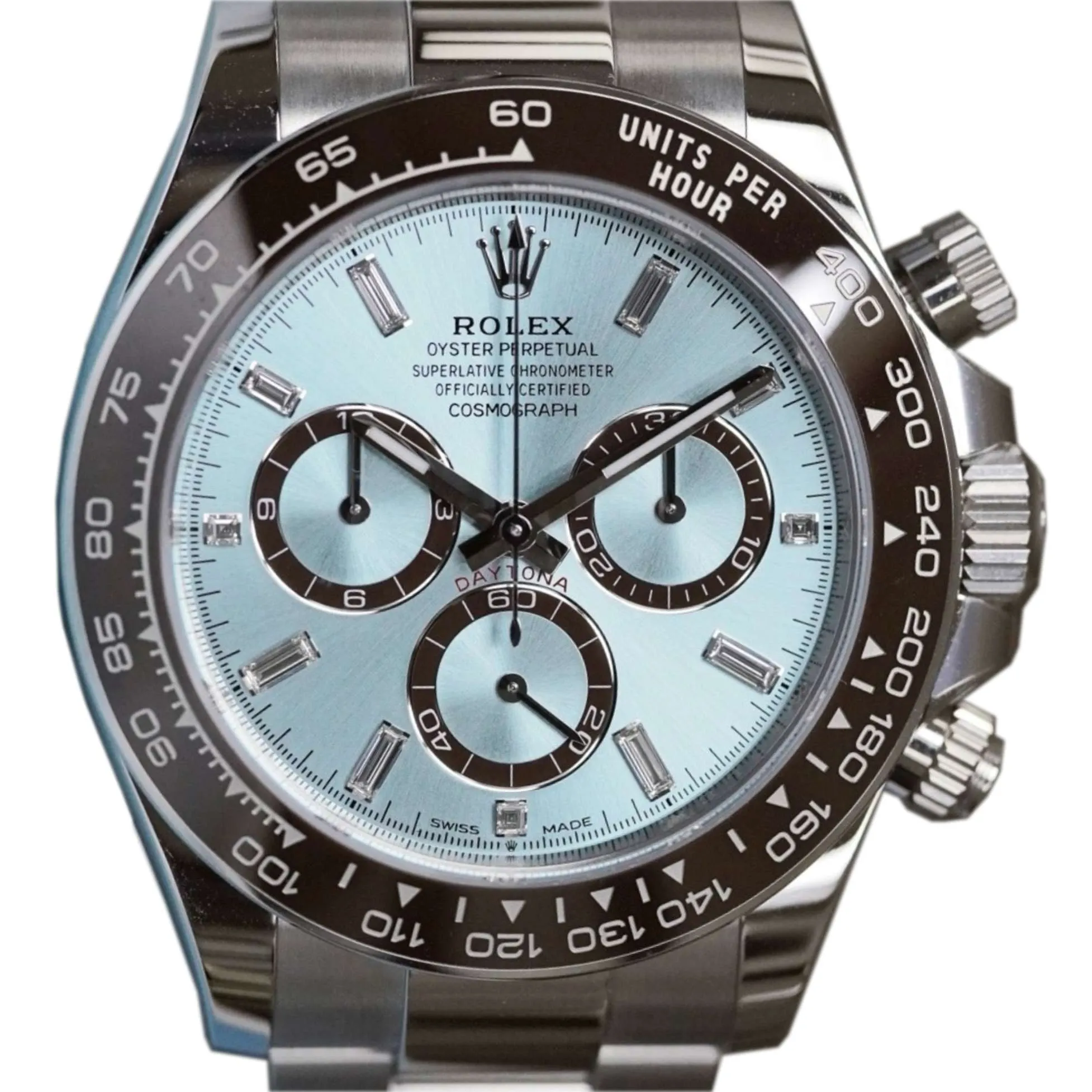 Rolex Cosmograph Daytona 40mm - Ref: 126506A - Ice Blue Diamond Dial & Ceramic Bezel, Platinum Oyster Bracelet Men's Watch