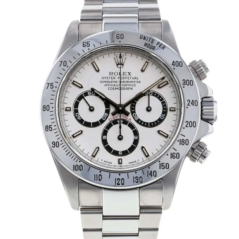 Rolex Cosmograph Daytona 40mm - Ref: 16520 - White Index Dial, Stainless Steel Oyster Bracelet Men's Watch