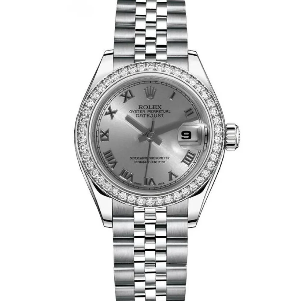 Rolex Datejust 26mm - Ref: 179384 rrj - Rhodium Grey Dial, Stainless Steel Jubilee Bracelet Women's Watch