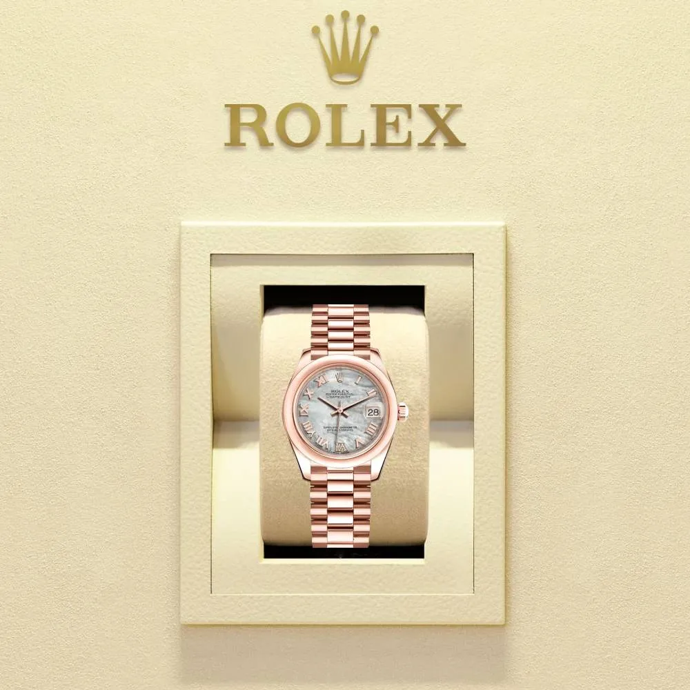 Rolex Datejust 31mm - Ref: 178245 mdrp - Pink Dial, 18K Rose Gold President Bracelet Women's Watch
