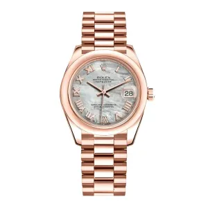 Rolex Datejust 31mm - Ref: 178245 mdrp - Pink Dial, 18K Rose Gold President Bracelet Women's Watch