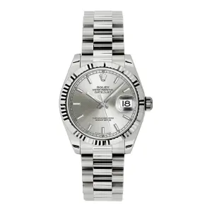 Rolex Datejust 31mm - Ref: 178279 sip - Silver Dial, 18K White Gold President Bracelet Women's Watch