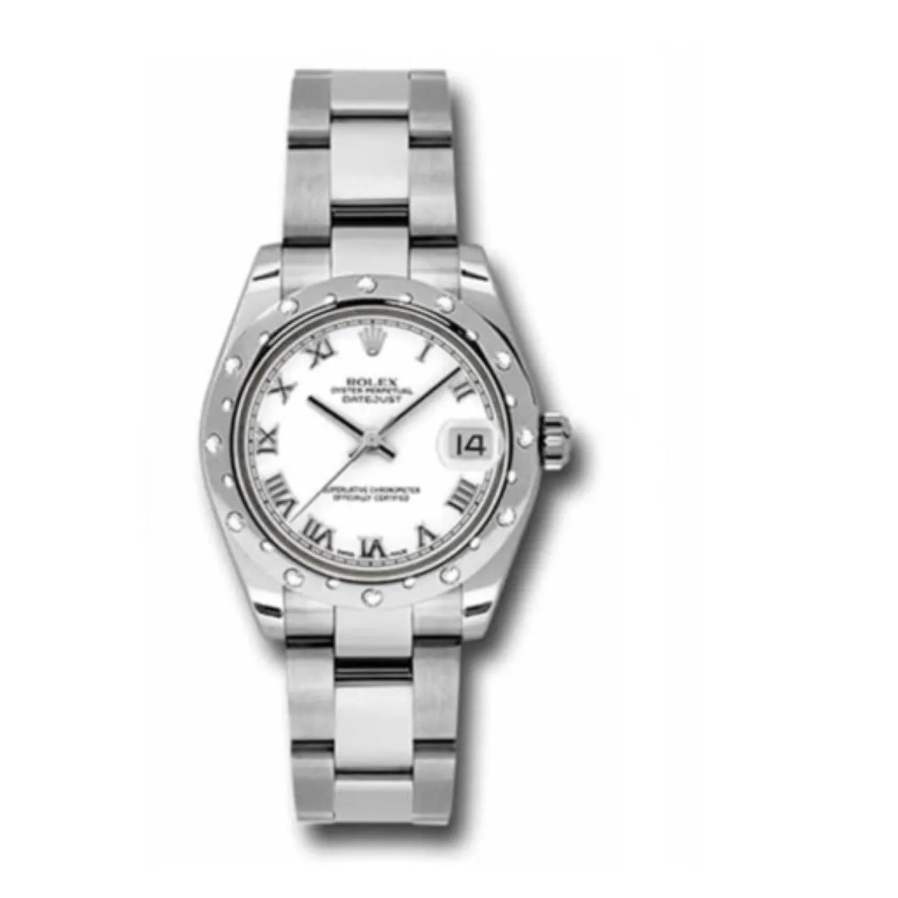 Rolex Datejust 31mm - Ref: 178344-0028 - White Dial & Diamond Bezel, Stainless Steel Oyster Bracelet Women's Watch