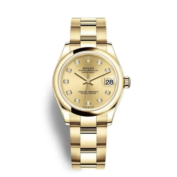 Rolex Datejust 31mm - Ref: 278248-0013 - Champagne Dial, 18K Yellow Gold Oyster Bracelet Women's Watch