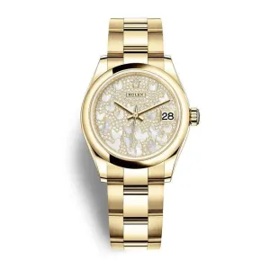 Rolex Datejust 31mm - Ref: 278248-0021 - White Mother of Pearl Dial, 18K Yellow Gold Oyster Bracelet Women's Watch