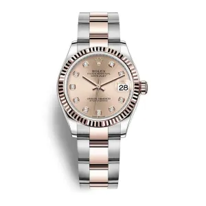 Rolex Datejust 31mm - Ref: 278271-0023 - Champagne Diamond Dial, Two Tone Stainless Steel & 18K Rose Gold Oyster Bracelet Women's Watch