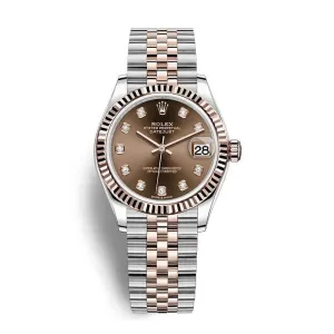 Rolex Datejust 31mm - Ref: 278271-0028 - Chocolate Diamond Dial, Two Tone Stainless Steel & 18K Rose Gold Jubilee Bracelet Women's Watch