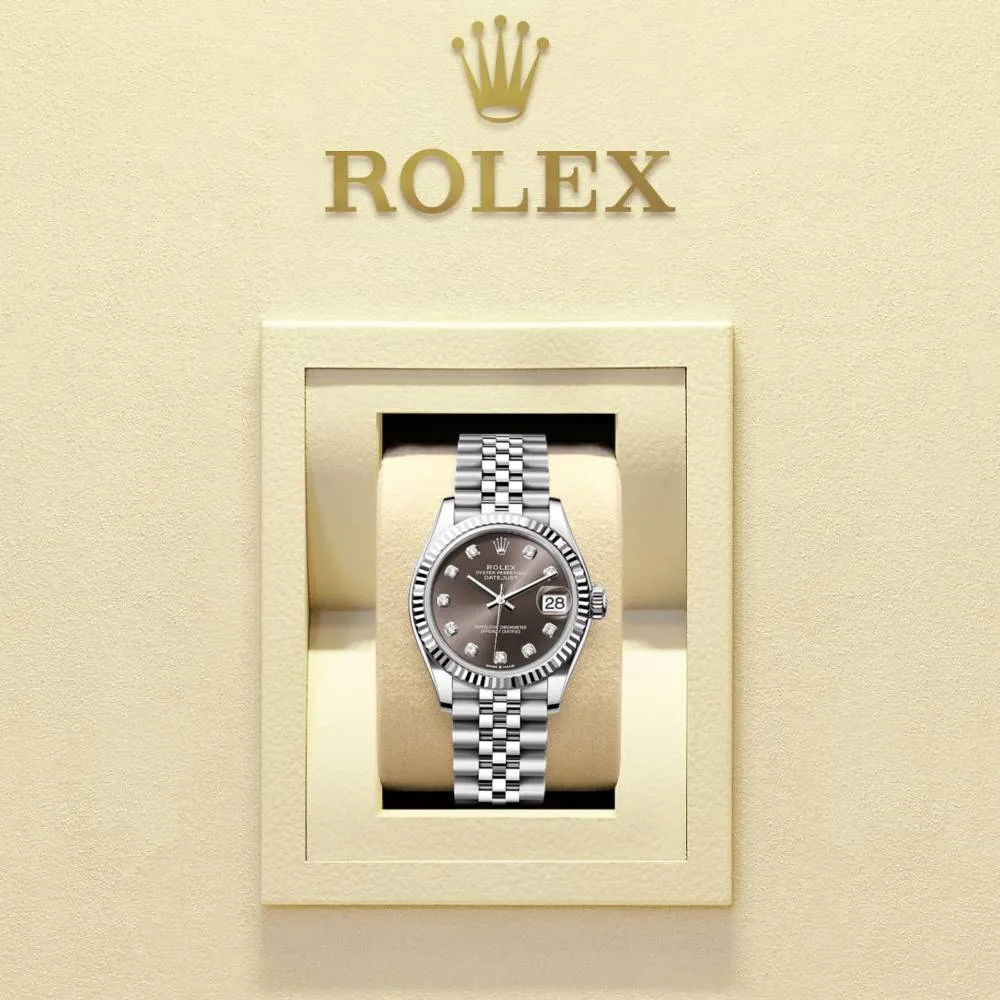 Rolex Datejust 31mm - Ref: 278274-0008 - Dark Grey Diamond Dial, Stainless Steel Jubilee Bracelet Women's Watch