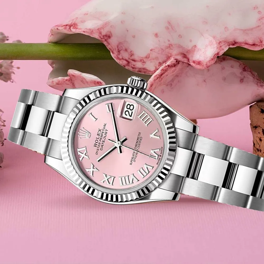 Rolex Datejust 31mm - Ref: 278274-0019 - Pink Roman Dial, Stainless Steel Oyster Bracelet Women's Watch