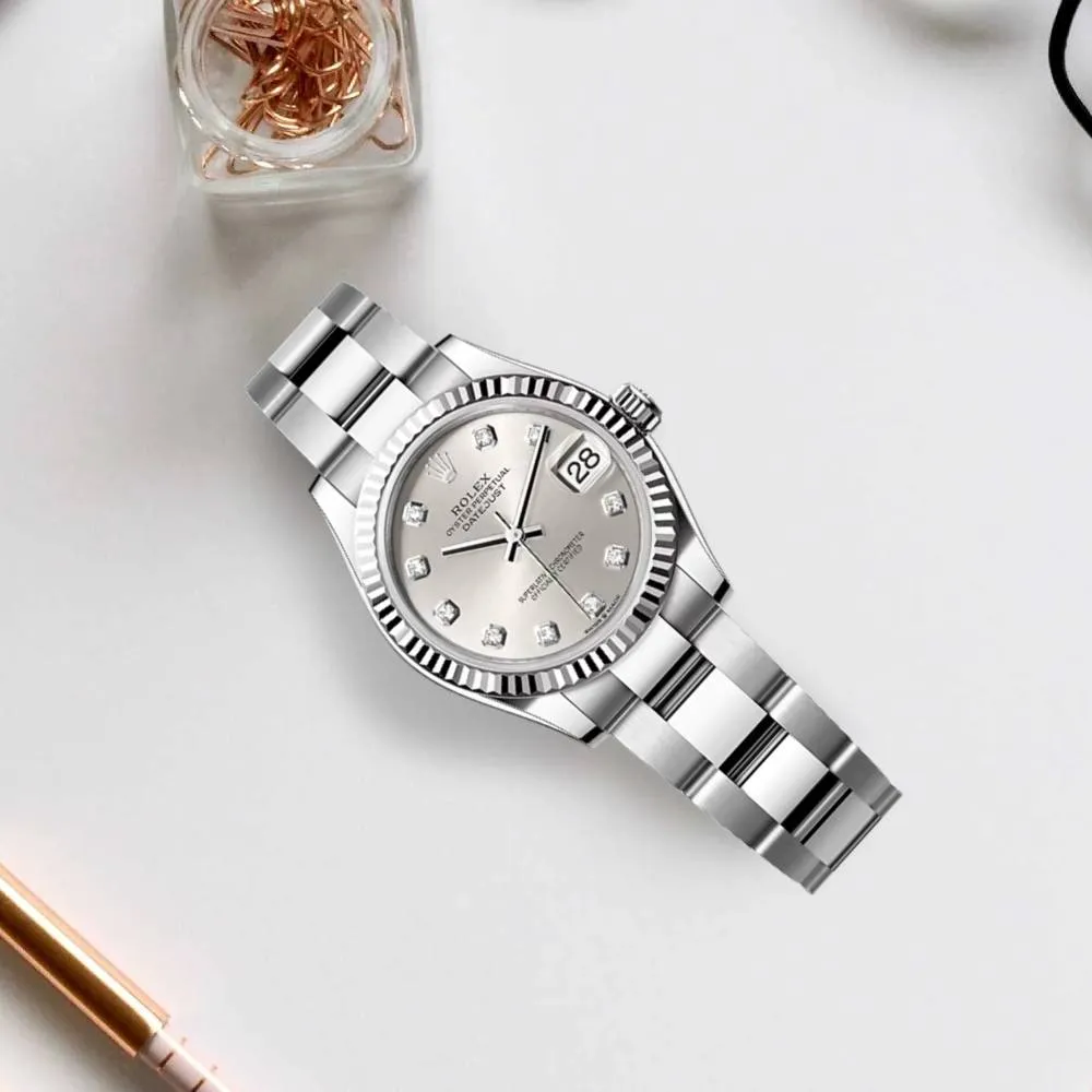 Rolex Datejust 31mm - Ref: 278274-0029 - Silver Diamond Dial, Stainless Steel Oyster Bracelet Women's Watch
