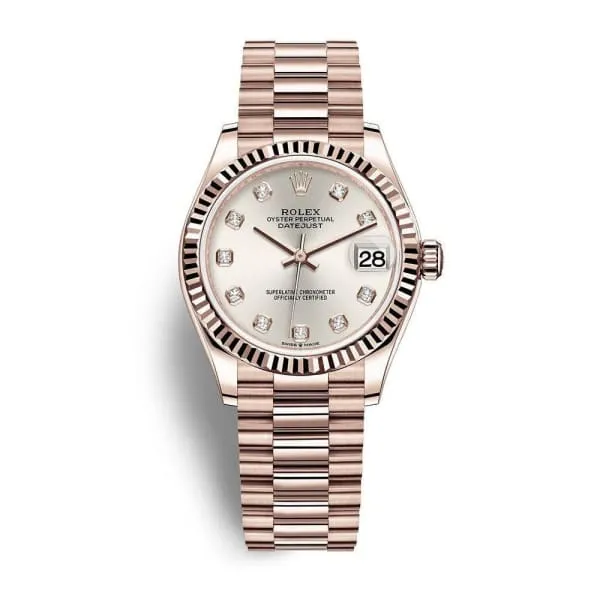 Rolex Datejust 31mm - Ref: 278275-0039 - Silver Dial, 18K Rose Gold President Bracelet Women's Watch