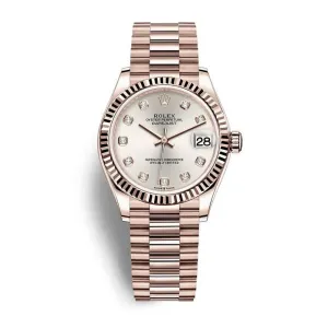 Rolex Datejust 31mm - Ref: 278275-0039 - Silver Dial, 18K Rose Gold President Bracelet Women's Watch