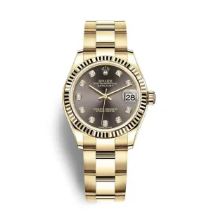 Rolex Datejust 31mm - Ref: 278278-0035 - Grey Dial, 18K Yellow Gold Oyster Bracelet Women's Watch