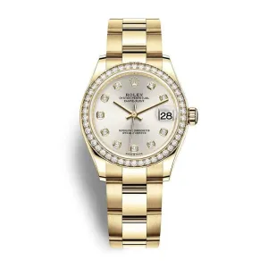 Rolex Datejust 31mm - Ref: 278288rbr-0027 - Silver Dial, 18K Yellow Gold President Bracelet Women's Watch