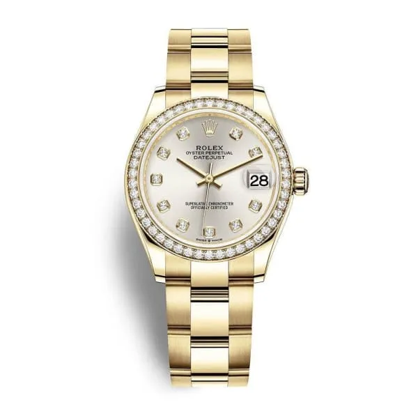 Rolex Datejust 31mm - Ref: 278288rbr-0027 - Silver Dial, 18K Yellow Gold President Bracelet Women's Watch