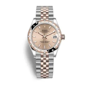 Rolex Datejust 31mm - Ref: 278341rbr-0010 - Rose Stick Dial & Diamond Bezel, Two Tone Stainless Steel & 18K Rose Gold Jubilee Bracelet Women's Watch
