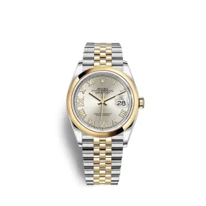 Rolex Datejust 36mm - Ref: 126203-0031 - Silver Diamond Dial, Two Tone Stainless Steel & 18K Yellow Gold Jubilee Bracelet Watch