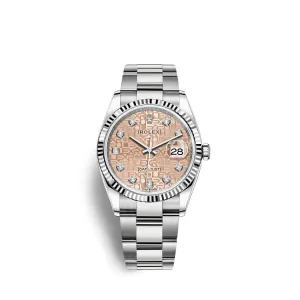 Rolex Datejust 36mm - Ref: 126234-0024 - Pink Jubilee Diamond Dial, Stainless Steel Oyster Bracelet Watch
